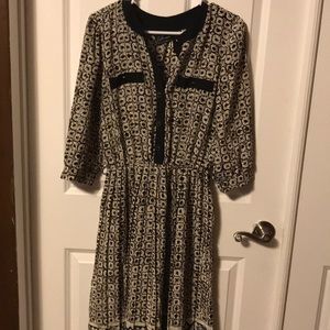 Button front, print dress